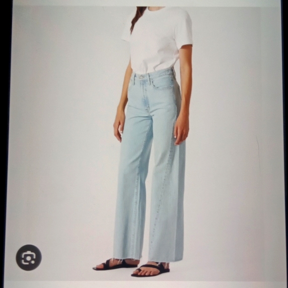 SLVRLAKE Grace Twisted Seam Light Blue Womens Size 28 - Picture 1 of 13